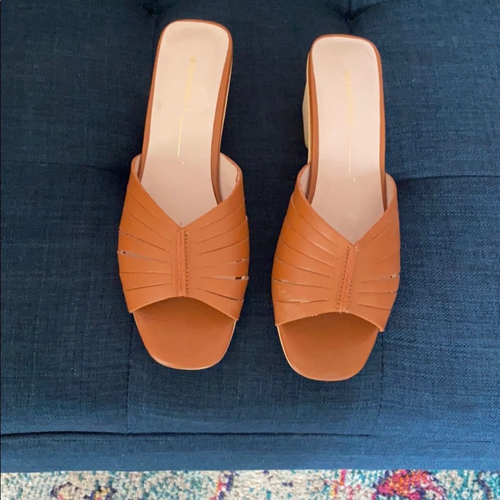Intentionally Blank Leather Mules Sz 7